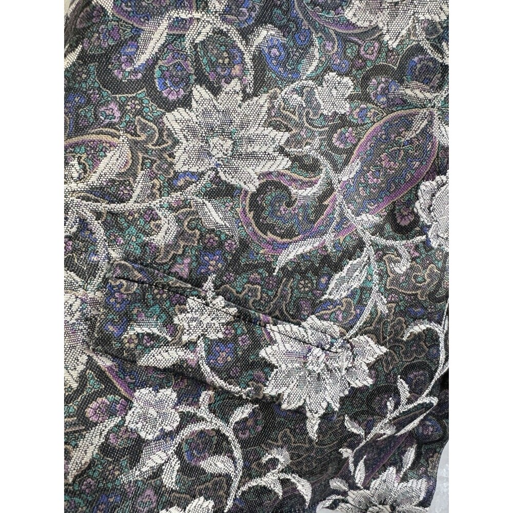 Filatl Vintage 90’s Whimsy Goth Floral Velvet Embroidered Vest Medium - Picture 4 of 9
